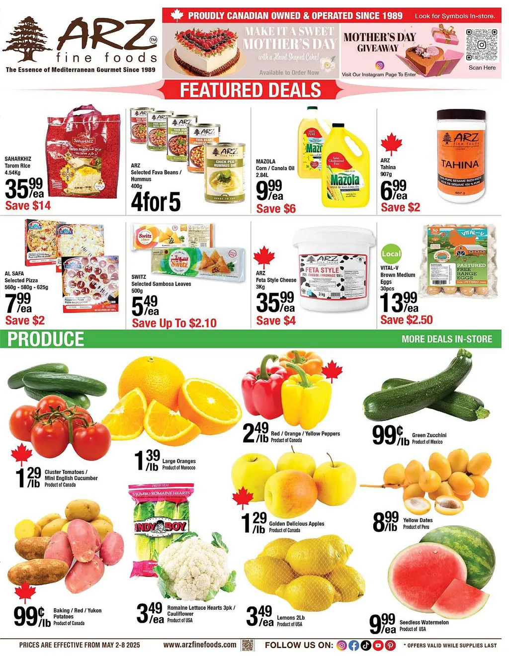 Arz Fine Foods flyer