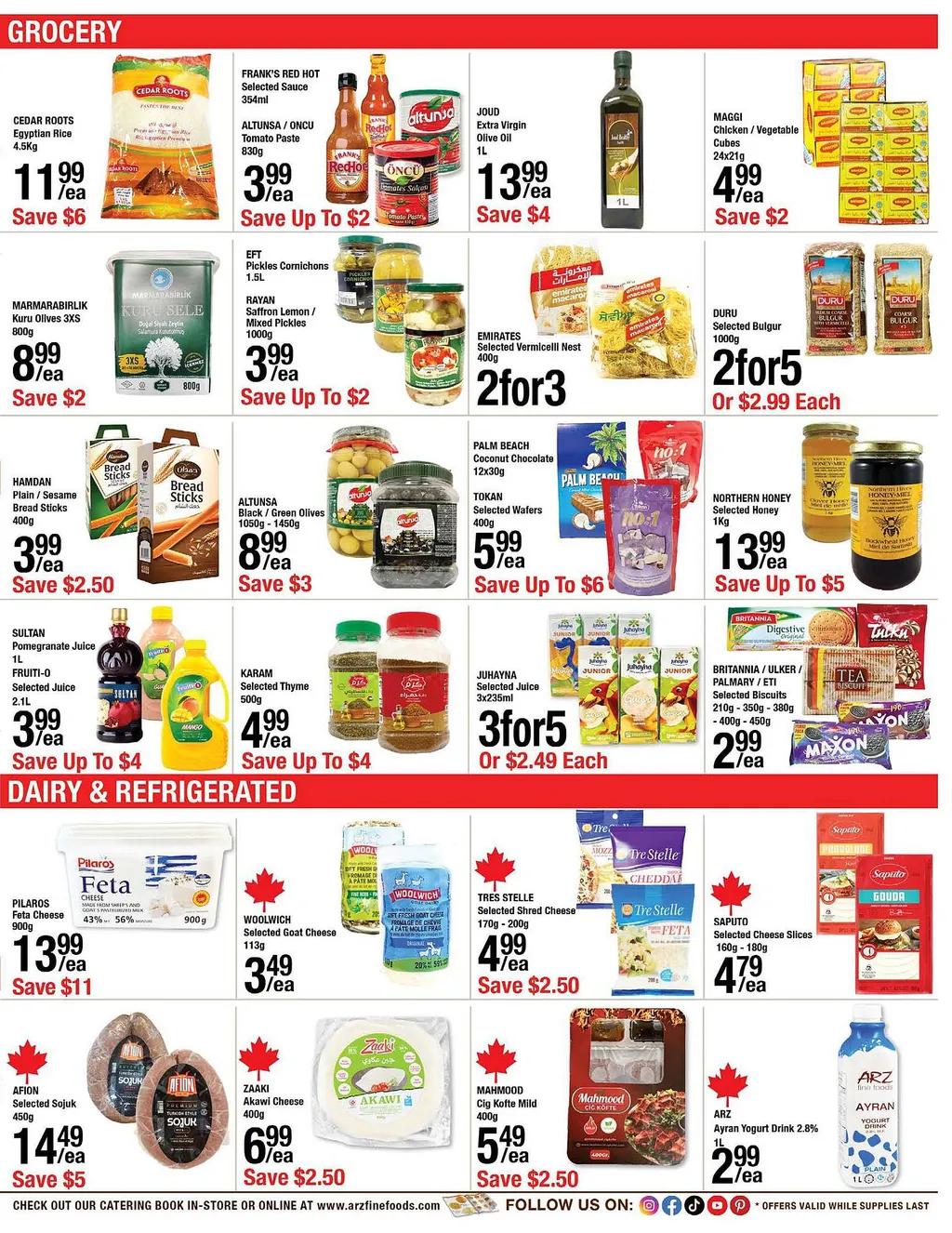 Arz Fine Foods flyer