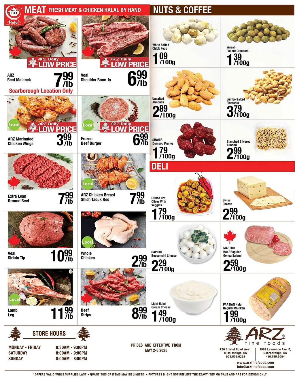 Arz Fine Foods flyer