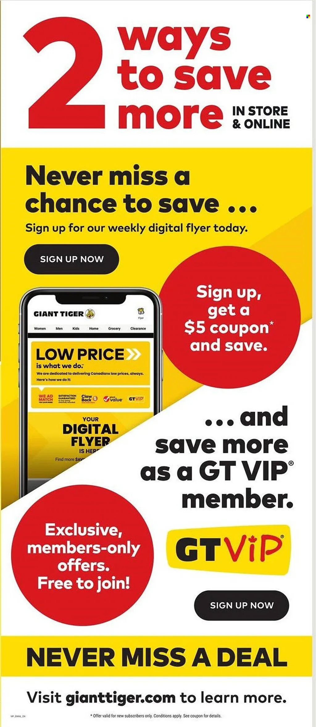 Giant Tiger weekly on flyer 